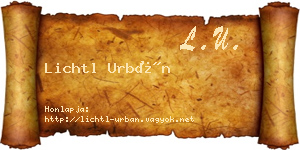 Lichtl Urbán névjegykártya